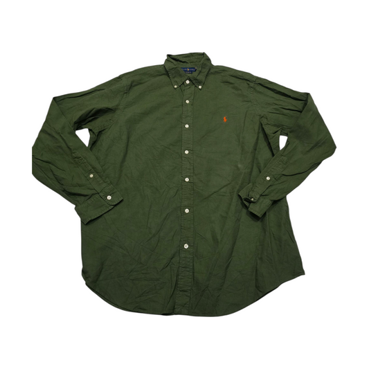 Camisa Ralph Lauren Xgrande Xl Verde Pony Naranja