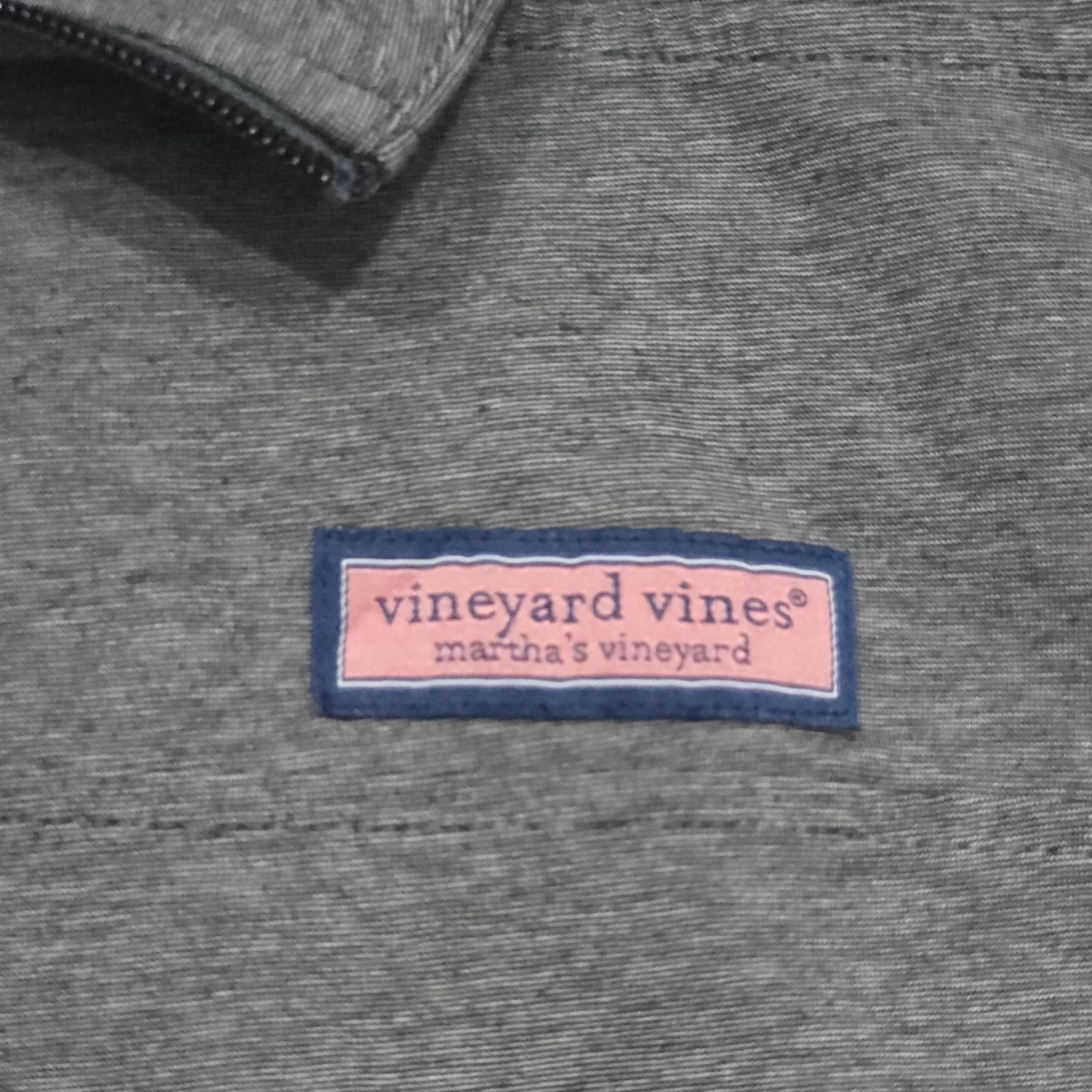 Playera Manga Larga Con Cierre Vineyard Vines Chico S Gris