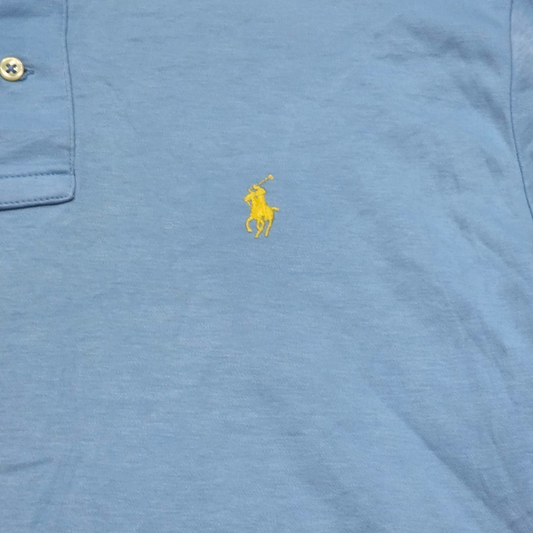 Playera Polo Ralph Lauren Chico S Azul Claro Pony Amarillo