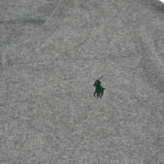 Sueter Ralph Lauren Chico S Gris Pony Verde