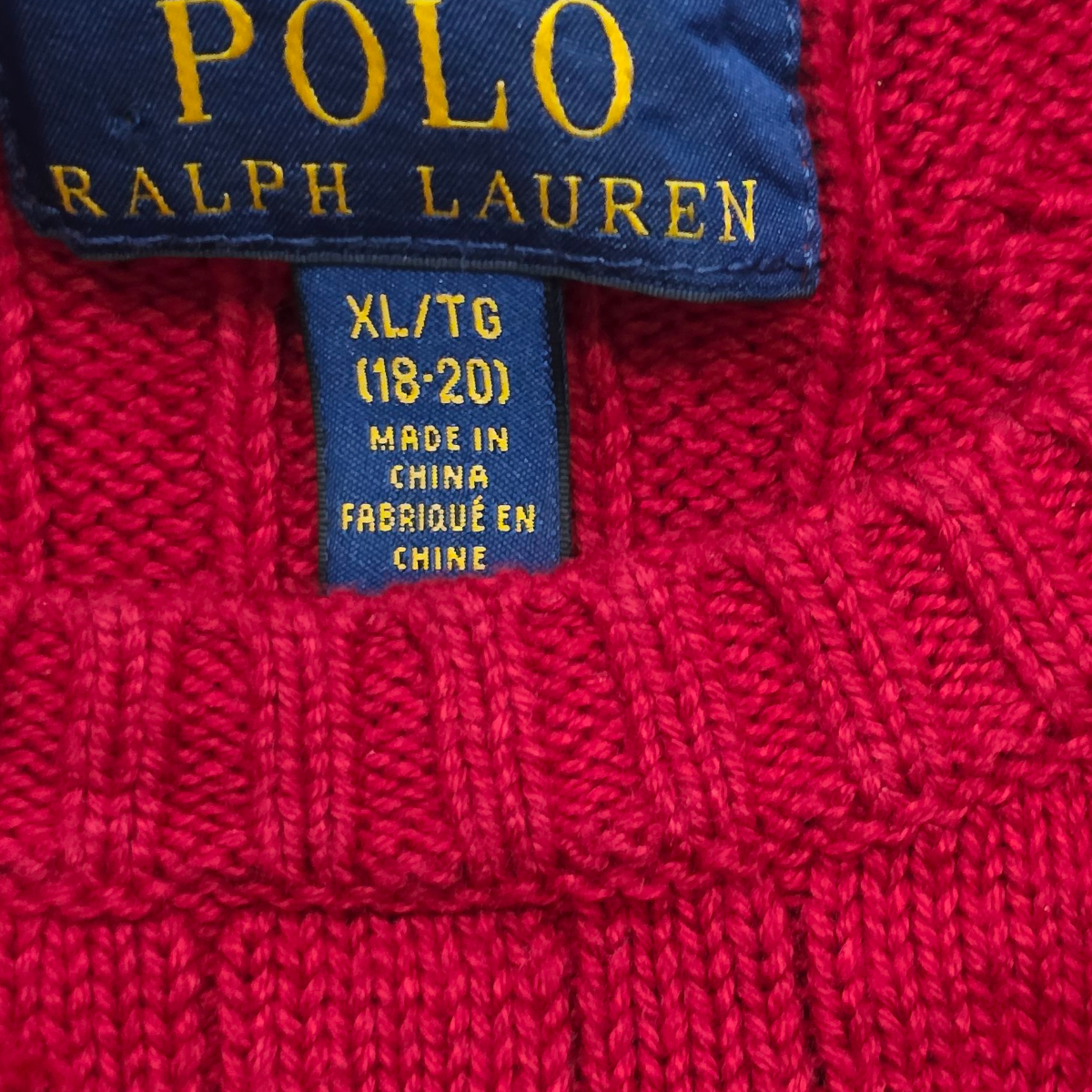 Sueter Tejido Ralph Lauren Xl Adolescente Xl 18-20 Rojo