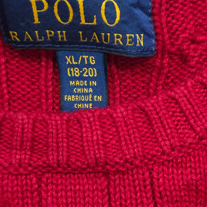 Sueter Tejido Ralph Lauren Xl Adolescente Xl 18-20 Rojo