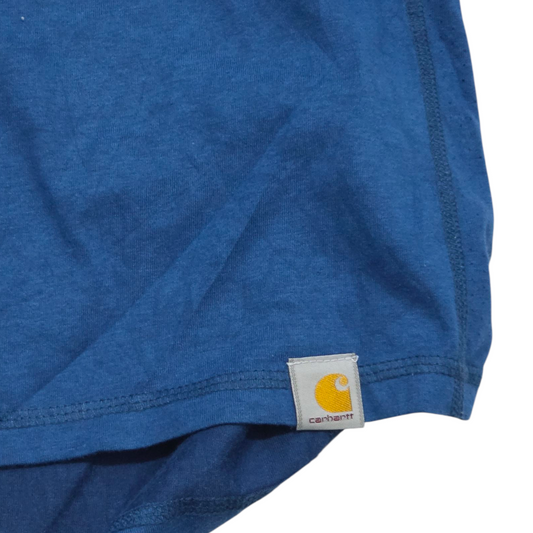 Playera Carhartt Grande L Relaxed Fit Azul Letras Naranja
