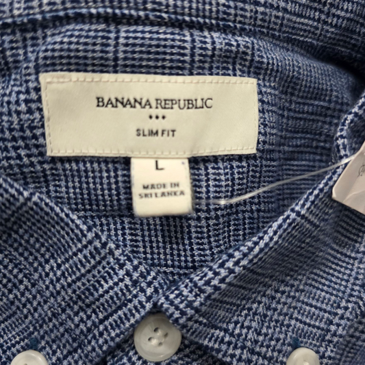 Camisa Banana Republic Grande L Slimfit Azul Cuadro