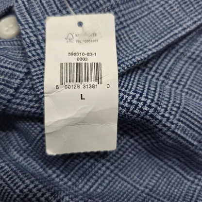 Camisa Banana Republic Grande L Slimfit Azul Cuadro