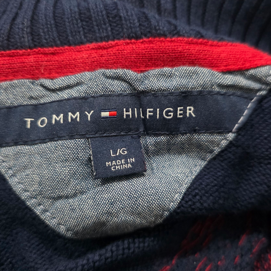 Sueter Tommy Hilfiger Grande L Azul Y Rojo
