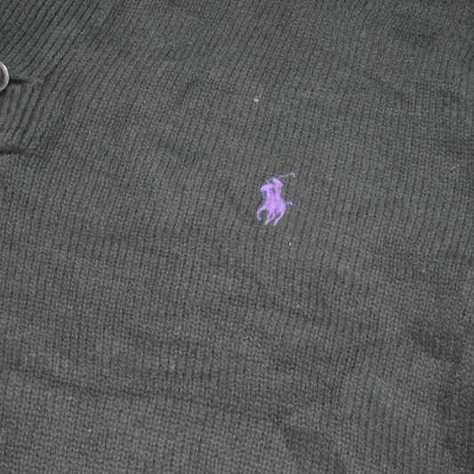 Sueter Ralph Lauren Grande L Negro Pony Morado