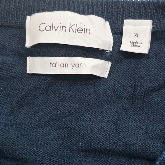 Sueter Calvin Klein Xgrande Xl Italian Yarn Azul