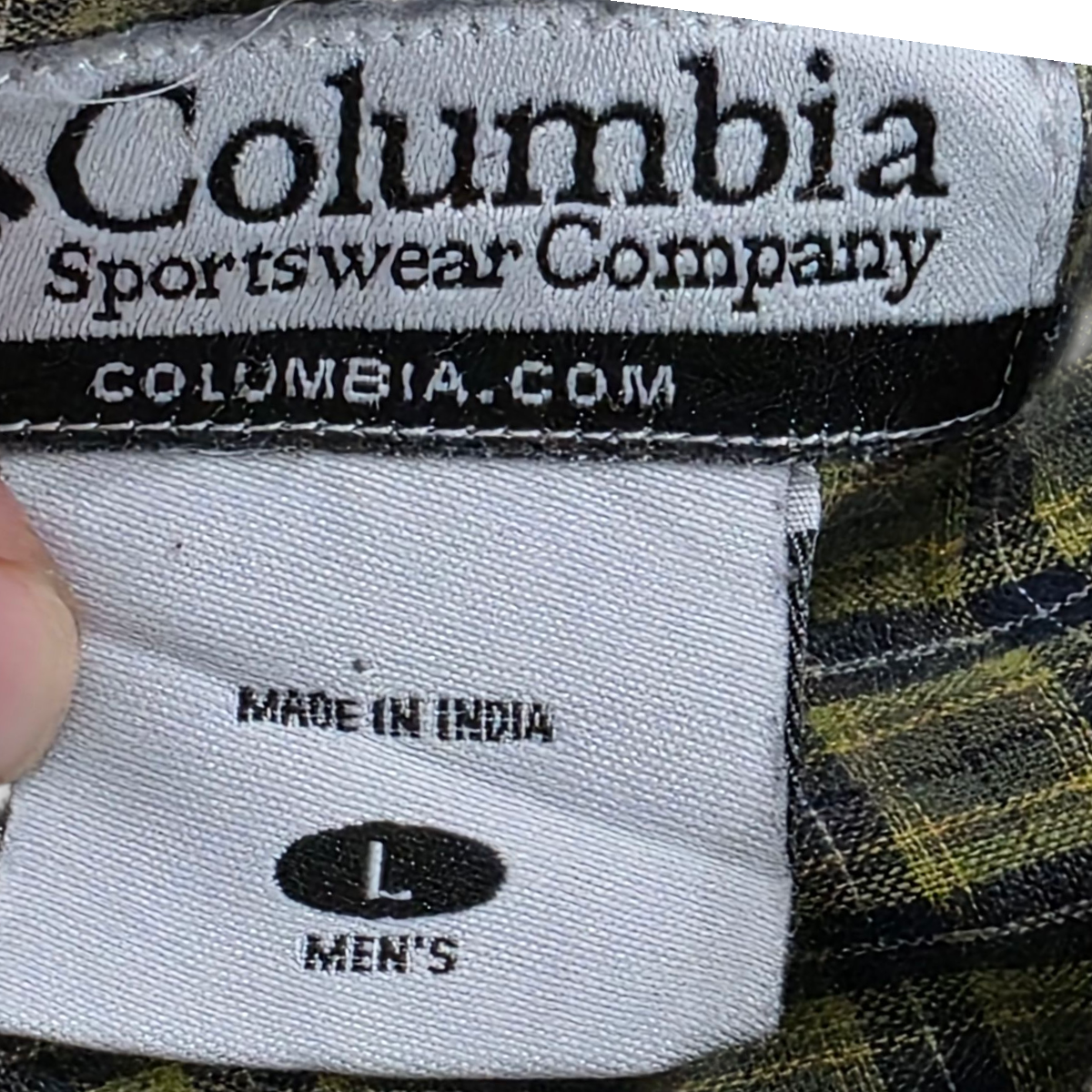 Camisa Manga Corta Columbia Grande L Verde Y Negro Cuadro