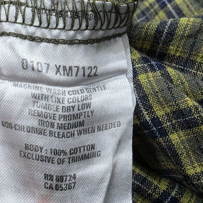 Camisa Manga Corta Columbia Grande L Verde Y Negro Cuadro