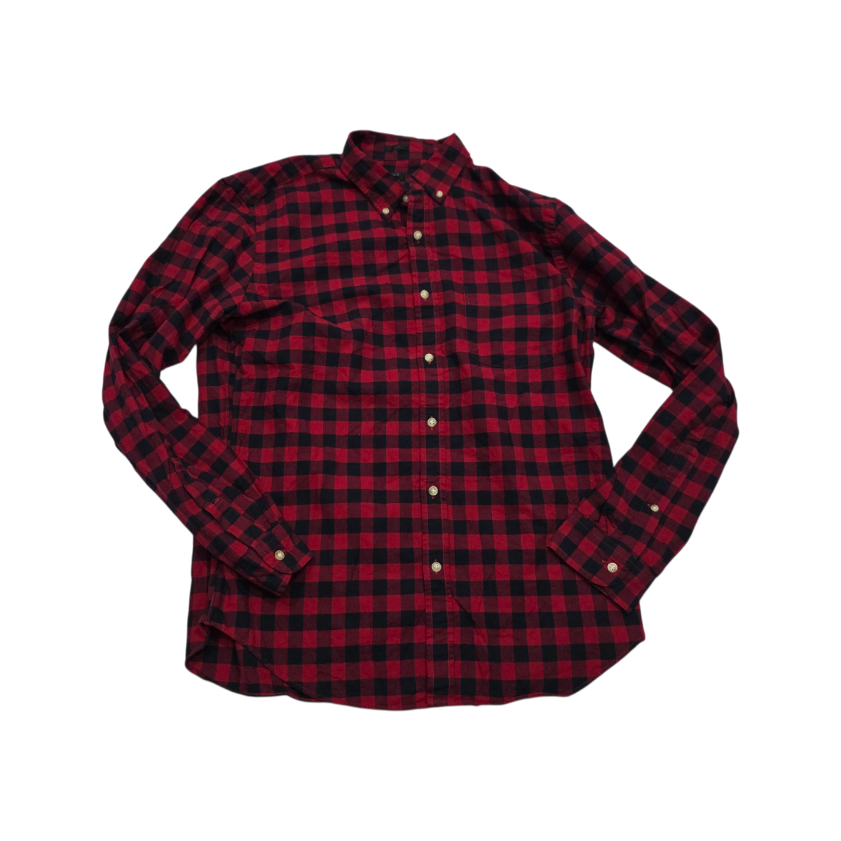 Camisa J.crew Grande L Cuadro Rojo Slimfit
