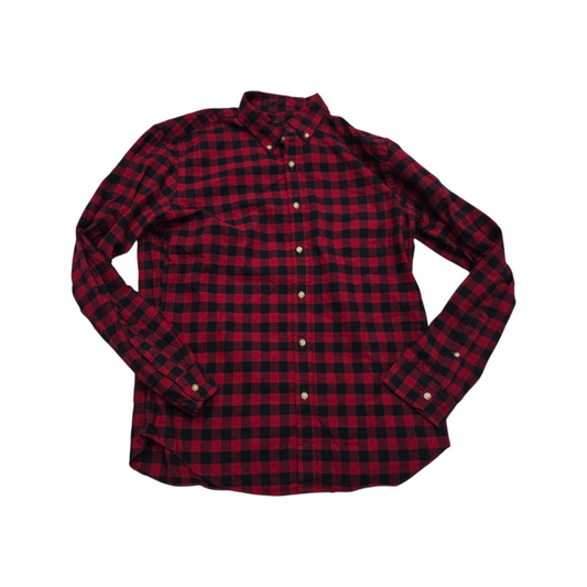 Camisa J.crew Grande L Cuadro Rojo Slimfit