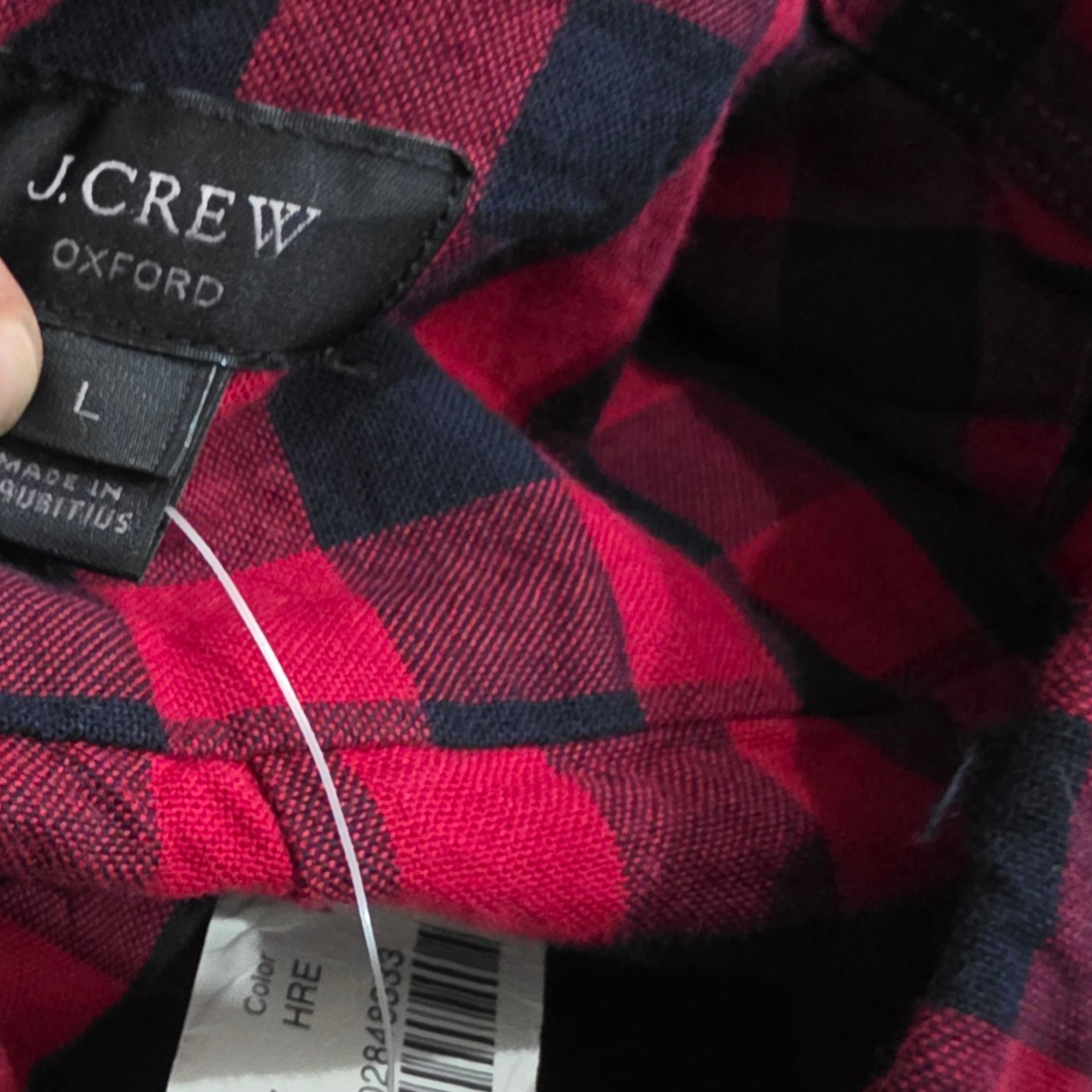 Camisa J.crew Grande L Cuadro Rojo Slimfit