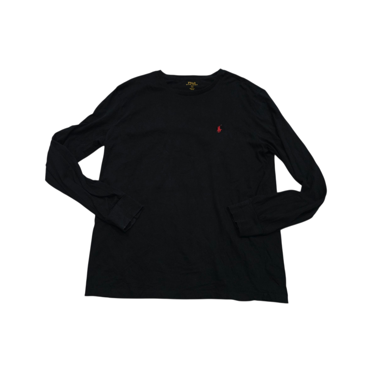 Playera Manga Larga Ralph Lauren Grande L Negro Pony Rojo