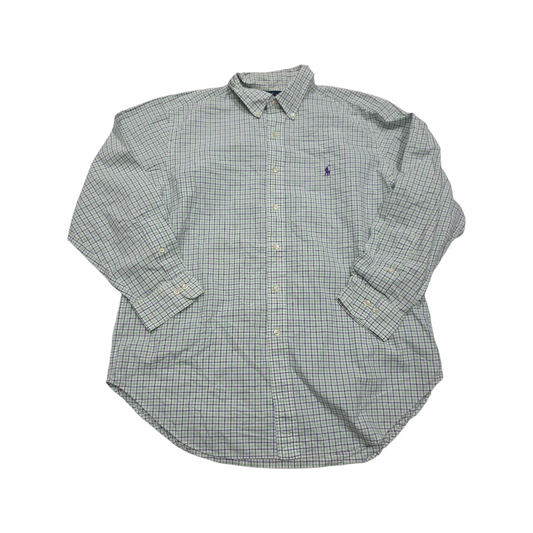 Camisa Ralph Lauren Xgrande 17 32-33 Custom Fit Cuadro Verde