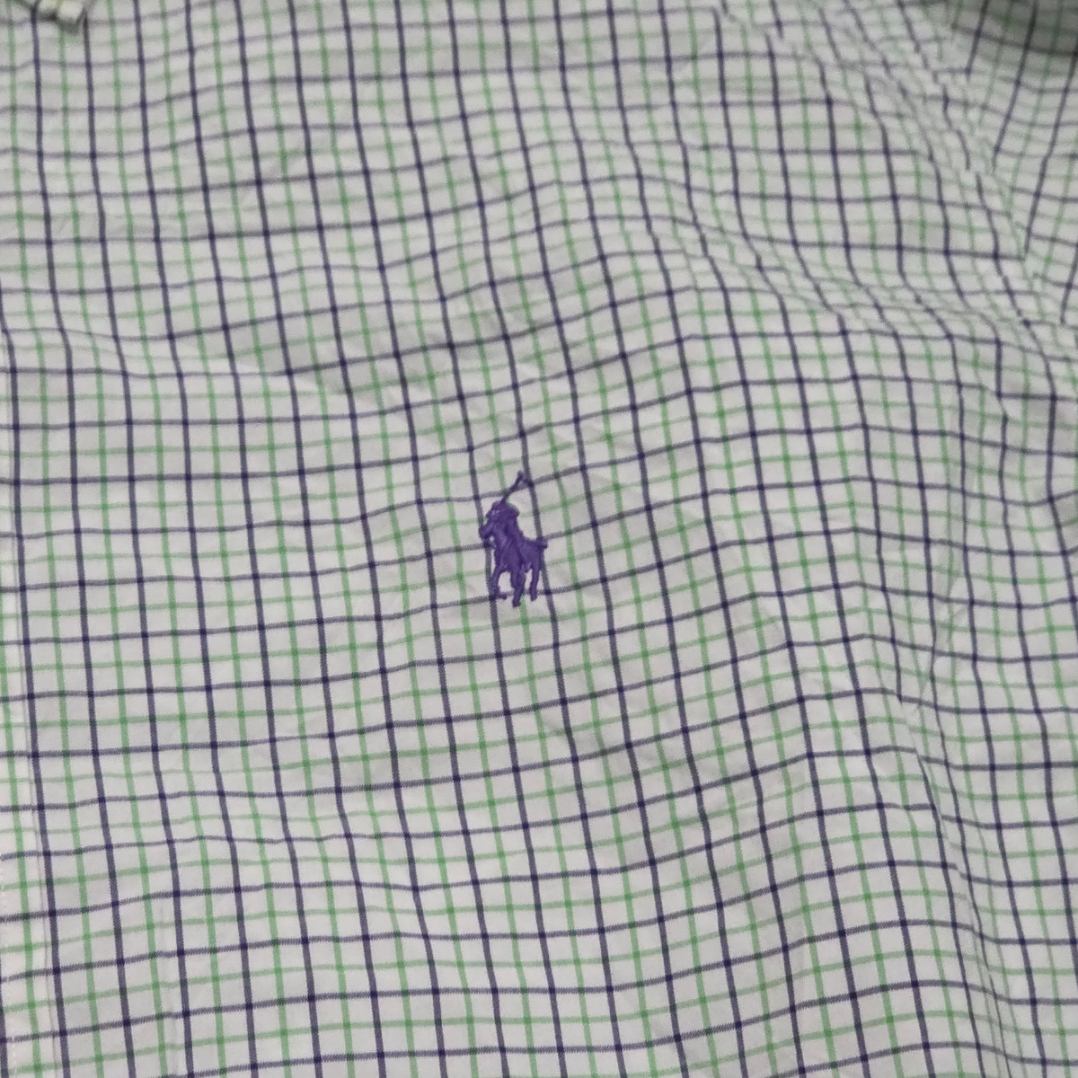 Camisa Ralph Lauren Xgrande 17 32-33 Custom Fit Cuadro Verde