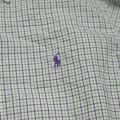 Camisa Ralph Lauren Xgrande 17 32-33 Custom Fit Cuadro Verde