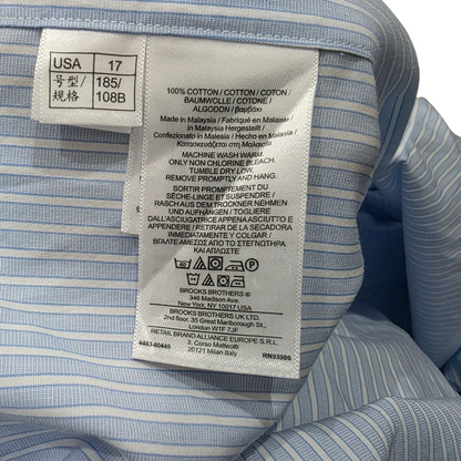 Camisa Brooks Brothers Xgrande Xl Classic Lineas Azul Claro