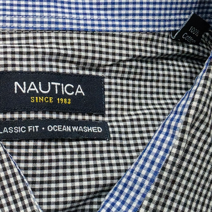 Camisa Nautica Xgrande 17 1/2 32-33 Classic Fit Cuadro Negro