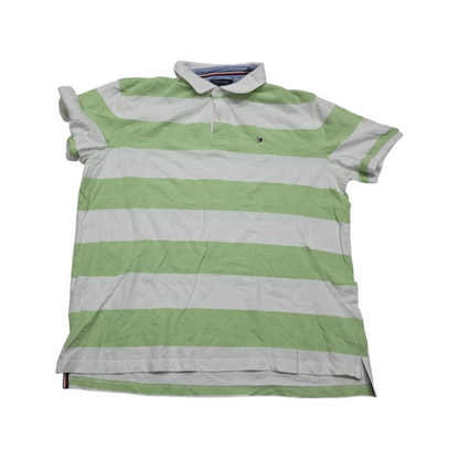 Playera Polo Tommy Hilfiger 2xl Custom Fit Lineas Verde