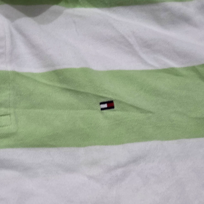 Playera Polo Tommy Hilfiger 2xl Custom Fit Lineas Verde