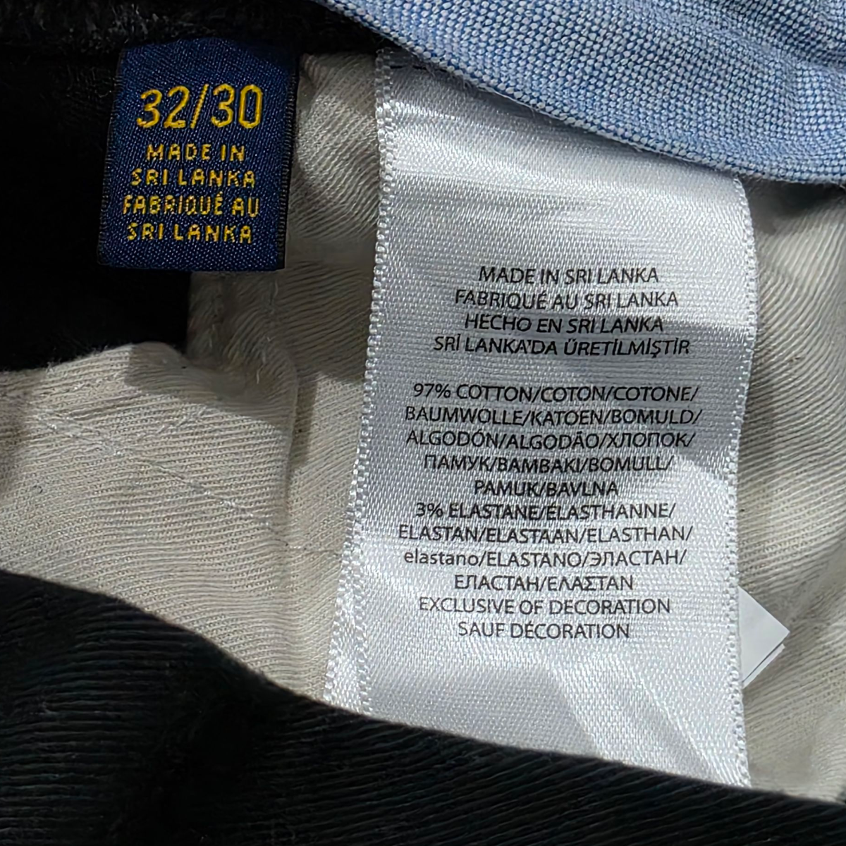 Pantalon Ralph Lauren 32x30 Stretch Classic Fit Negro