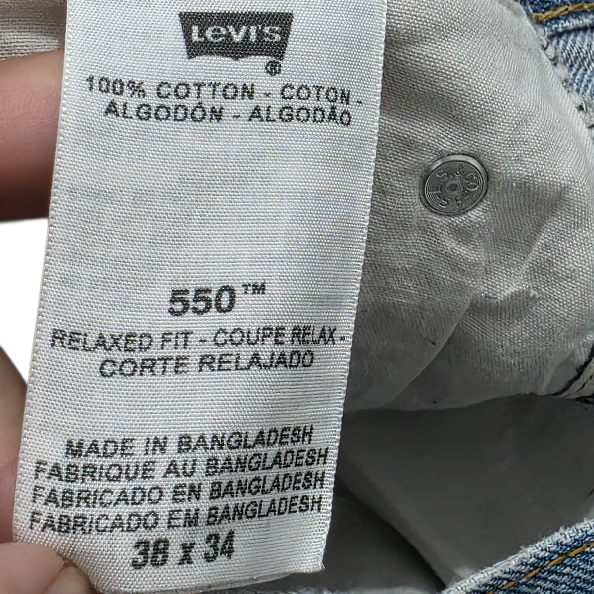Pantalon Levis 550 38x34 Relaxed Fit Azul Claro