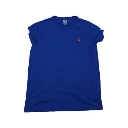 Playera Ralph Lauren Mediana M Custom Fit Azul Pony Rojo