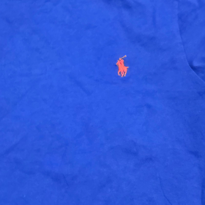 Playera Ralph Lauren Mediana M Custom Fit Azul Pony Rojo