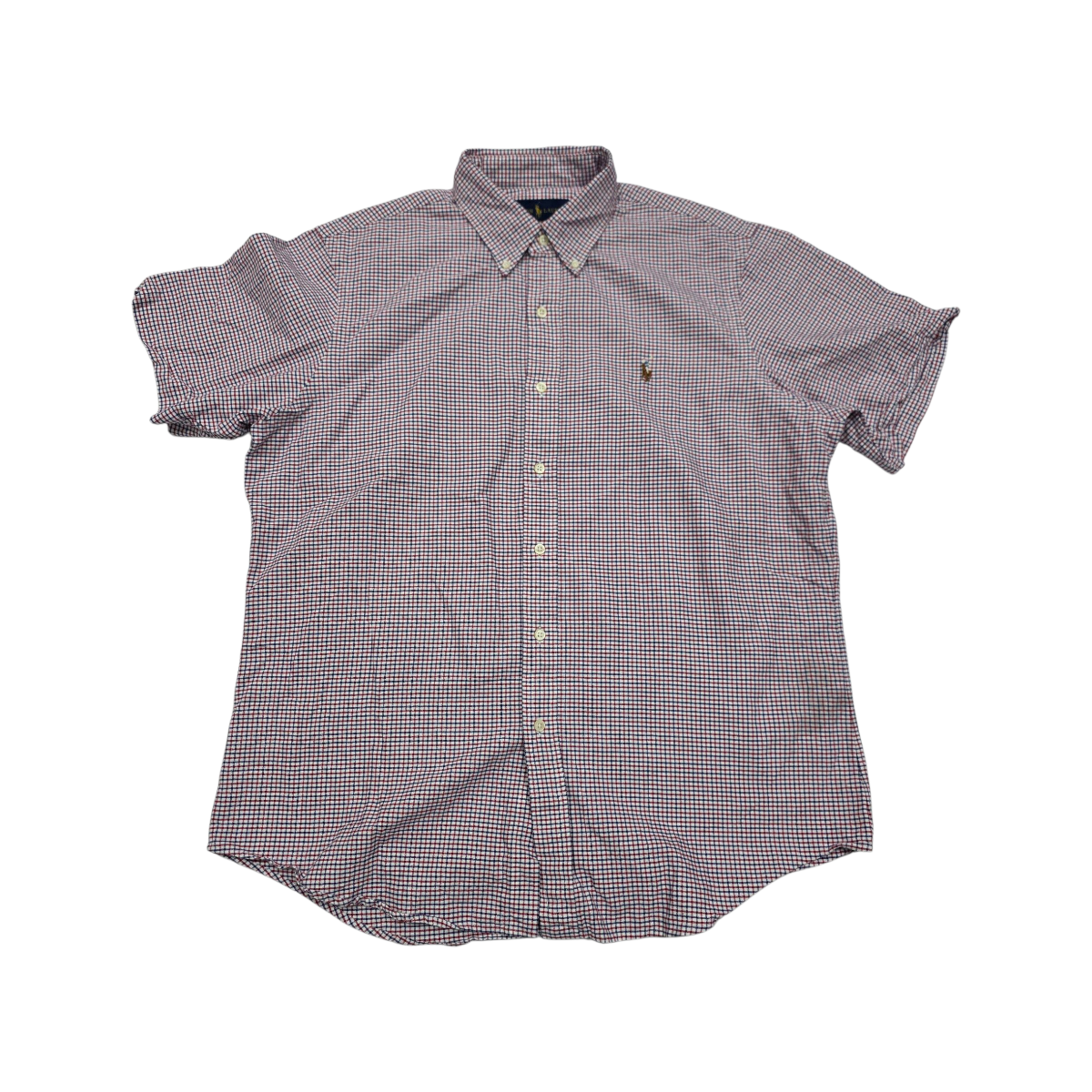 Camisa Manga Corta Ralph Lauren Grande L Cuadro Rojo Y Azul