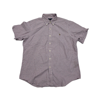 Camisa Manga Corta Ralph Lauren Grande L Cuadro Rojo Y Azul