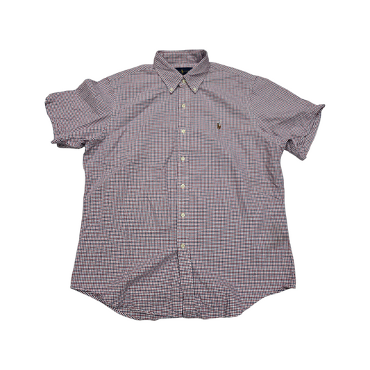 Camisa Manga Corta Ralph Lauren Grande L Cuadro Rojo Y Azul