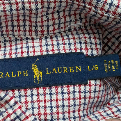 Camisa Manga Corta Ralph Lauren Grande L Cuadro Rojo Y Azul