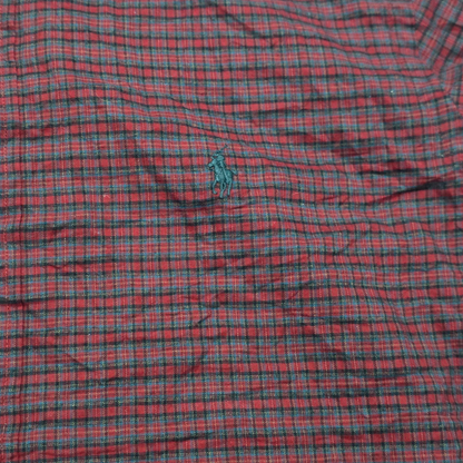 Camisa Ralph Lauren Grande Custom Fit Cuadro Rojo Y Negro