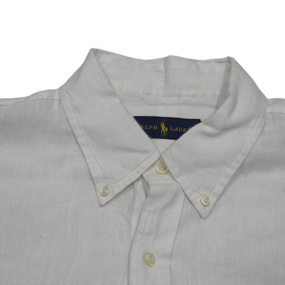 Camisa Ralph Lauren Xgrande Xl Blanco Lino