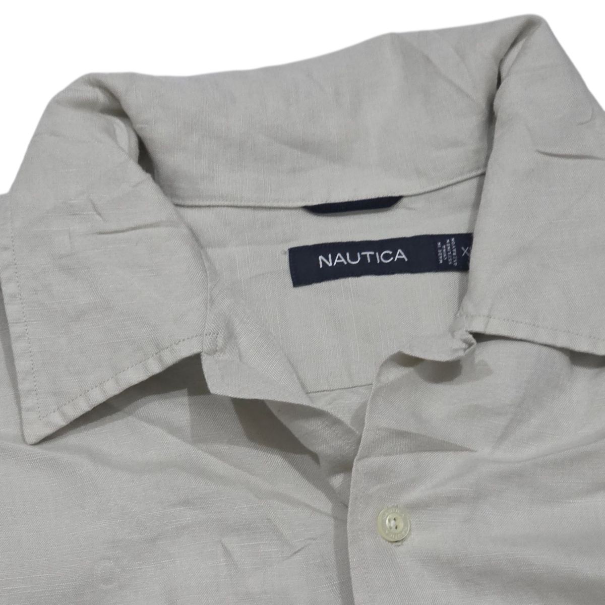 Camisa Manga Corta Nautica Xgrande Xl Beige Oscuro