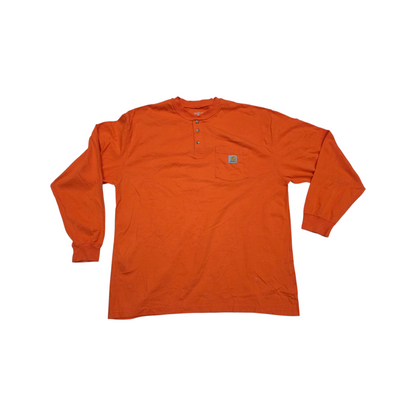 Playera Manga Larga Carhartt Xgrande Xl Naranja Fosforecente
