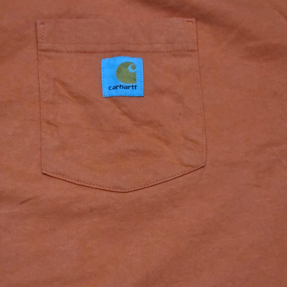 Playera Manga Larga Carhartt Xgrande Xl Naranja Fosforecente