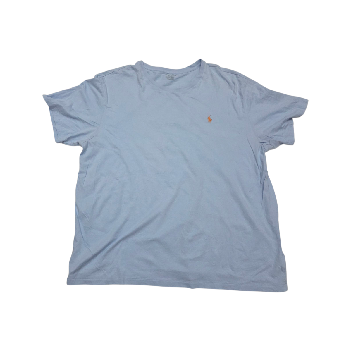 Playera Ralph Lauren 2xl Azul Claro Pony Naranja