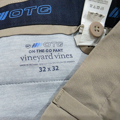 Pantalon Vineyard Vines 32x32 Slimfit On The Go Cafe