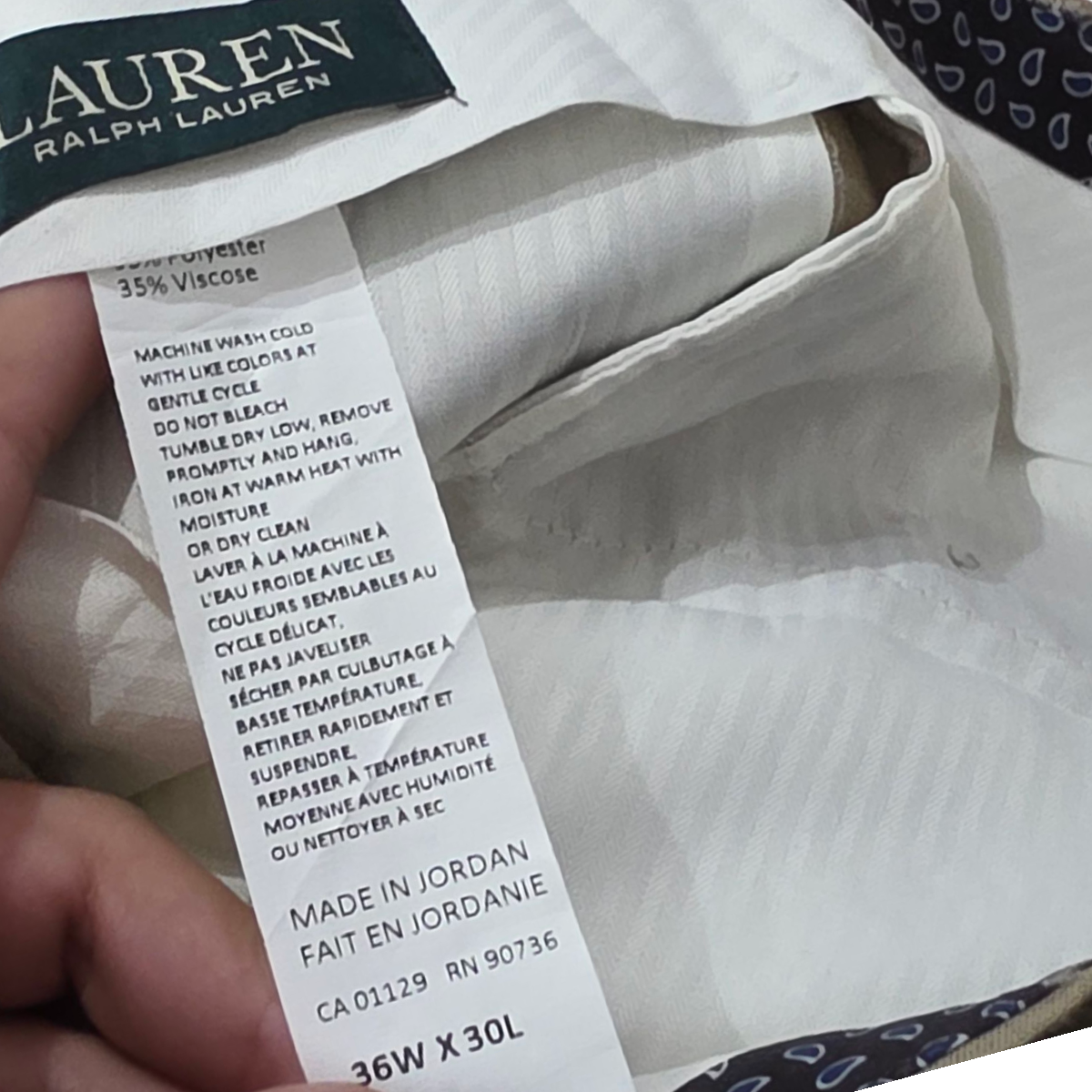 Pantalon Ralph Lauren 36x30 Cafe Recto (Usado)