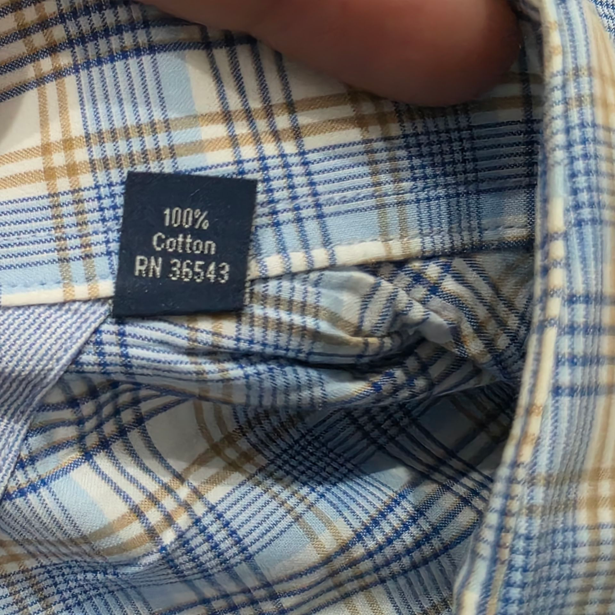 Camisa Tommy Hilfiger Grande L Cuadro Azul Cafe