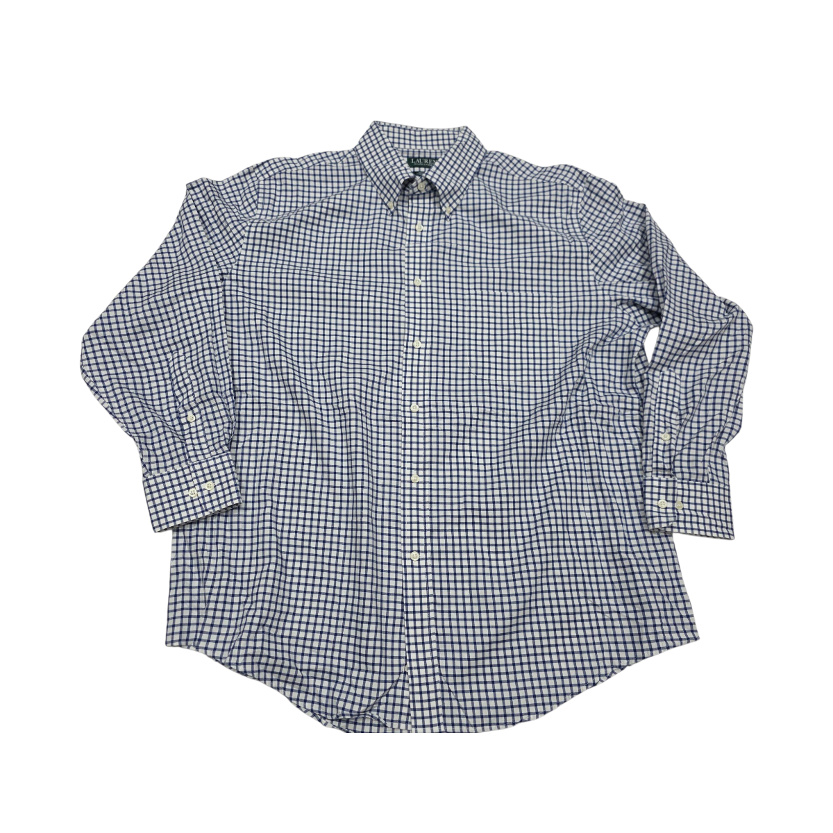 Camisa Ralph Lauren Xgrande 17 1/2 Xl Cuadro Azul Y Blanco