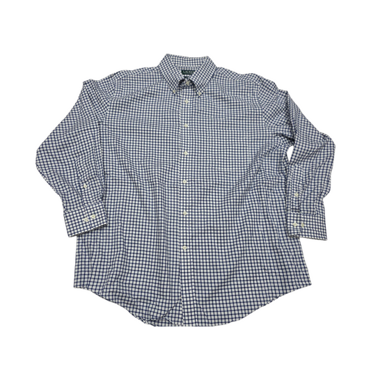 Camisa Ralph Lauren Xgrande 17 1/2 Xl Cuadro Azul Y Blanco