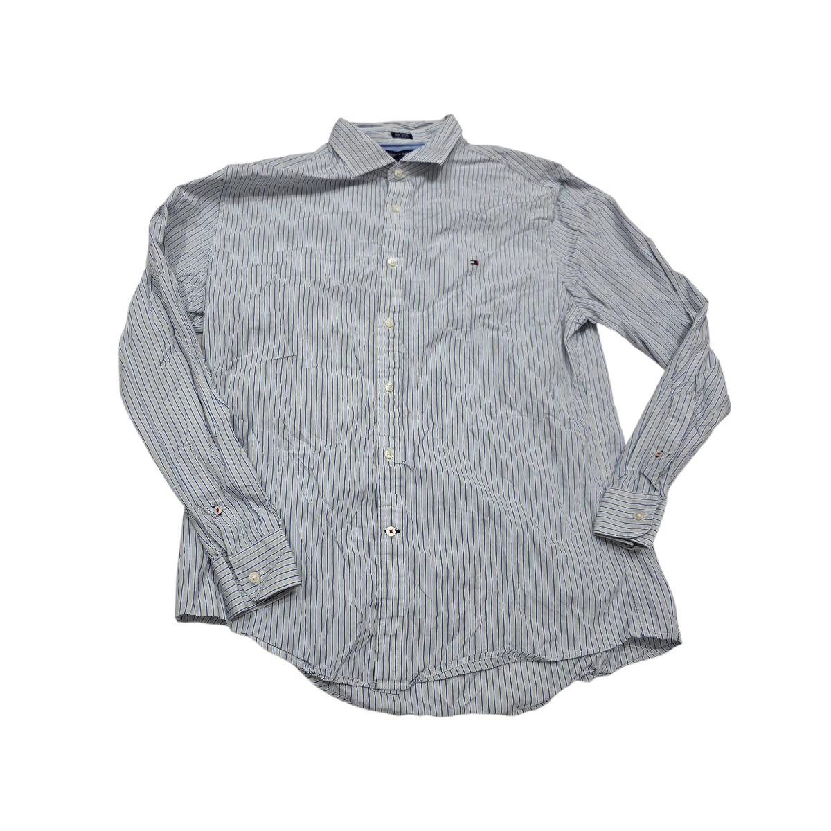 Camisa Tommy Hilfiger Xgrande Xl Lineas Gris