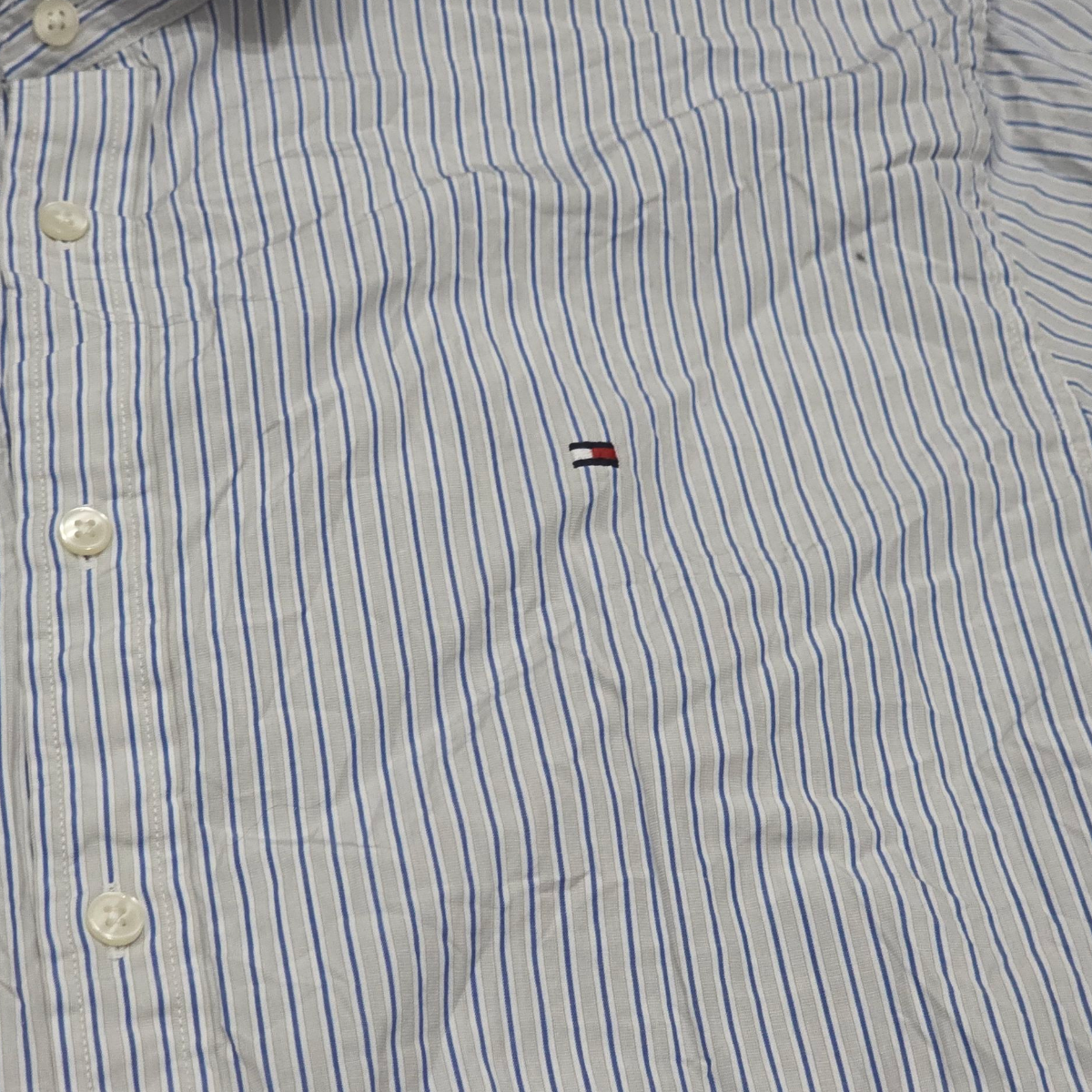 Camisa Tommy Hilfiger Xgrande Xl Lineas Gris