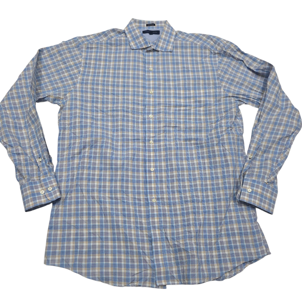 Camisa Tommy Hilfiger Grande L Cuadro Azul Cafe