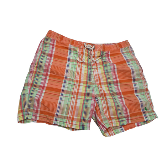 Bermuda Ralph Lauren Xgrande Xl Cuadro Naranja Y Verde