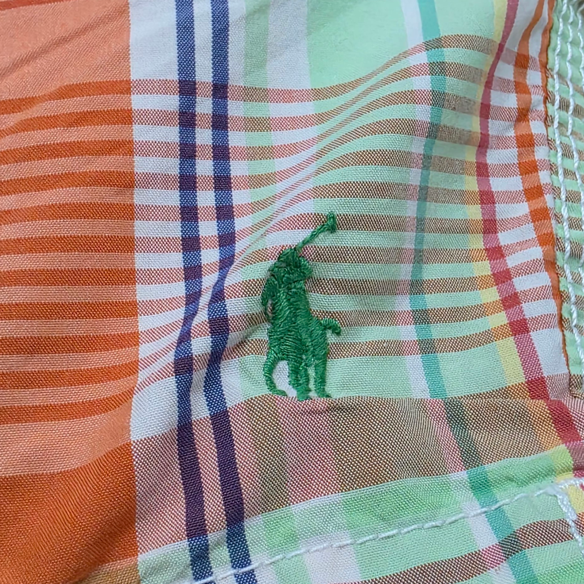 Bermuda Ralph Lauren Xgrande Xl Cuadro Naranja Y Verde