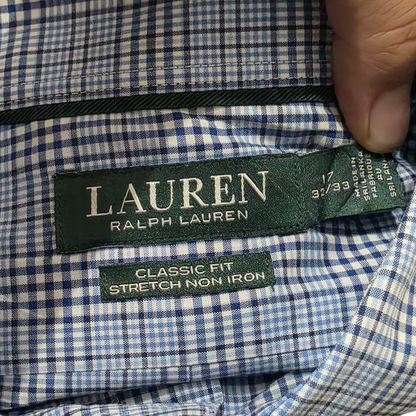 Camisa Ralph Lauren Xgrande Xl 17 32-33 Classic Fit Azul